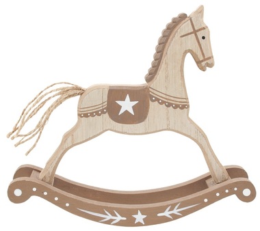 Kůň houpací dřevěný 19 x 17 cm, hnědý 