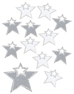 4931 Hvězda dřevěná s lepíkem 4 cm šedá a bílá, 12 ks-1