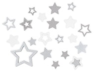 4940 Hvězda dřevěná šedá a bílá 2,5 cm 12 ks + 3,5 cm 12 ks-1