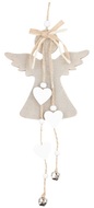 4955 Anděl dřevěný na zavěšení 11 x 25 cm, šedý-1