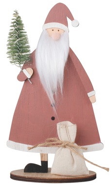 Santa se stromečkem s LED na postavení 12 x 22 cm