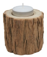 Dřevěný svícen špalíček na čajovou svíčku průměr cca 7 cm, výška cca 6 cm