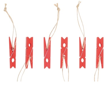 Kolíčky dřevěné 5 cm, 12 ks, červené
