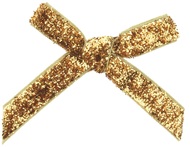 5914 Mašle sametová úzká zlatá 8 cm, 12 ks -2