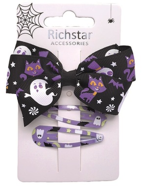 Sponky do vlasů Halloween fialová sada 3 ks