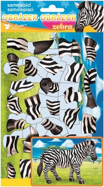 Samolepicí skládačka zebra 14 x 25 cm