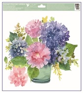 Okenní fólie – Zelený květináč s květy