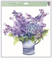 Okenní fólie – Modrý květináč s květy