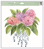 Okenní fólie – Růžový květ s listy