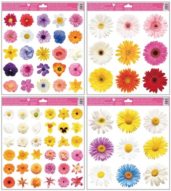 Okenní fólie 30 x 33,5 cm, barevné květiny 