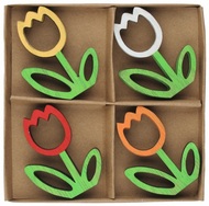 7127 Tulip&aacute;n dřevěn&yacute; 4,5 x 6 x 0,5 cm, 8 ks v krabičce-1