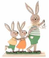 7163 Dekorace Zaječ&iacute; rodina 18 x 22 x 4,5 cm na postaven&iacute;-1