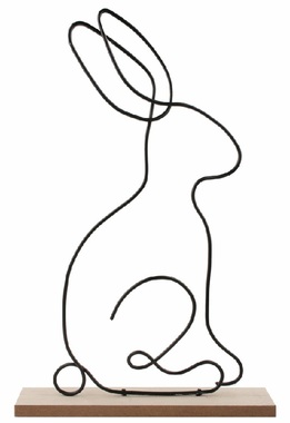 Zajíc z kovu 17 x 31,5 x 5 cm na postavení