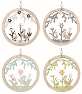 7382 Velikonočn&iacute; dekorace Husy v kruhu ze dřeva10 x 10 x 0,5 cm na zavě&scaron;en&iacute;-1