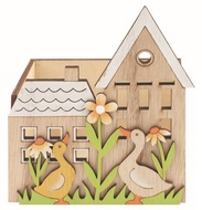 7671 Dekoračn&iacute; ohr&aacute;dka Husy dřevěn&aacute; 11 x 13 x 7,5 cm-1