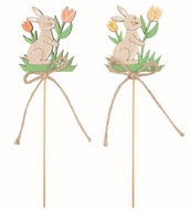 7687 Zaj&iacute;c v tr&aacute;vě dřevěn&yacute; 4,5 x 5,5 x 0,5 cm + &scaron;pejle-1