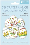 Smršťovací dekorace na vejce 12 ks, tradiční motivy