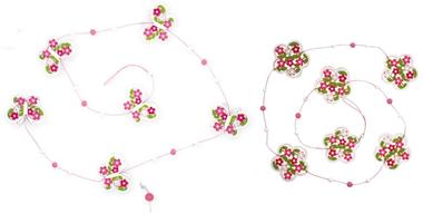 Řetěz růžovobílý motýlkový, květinkový 118cm