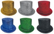 Karnevalový cylindr s glitry, výška 13 cm