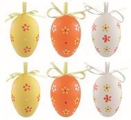 9311 Velikonočn&iacute; vejce plastov&aacute; Květiny 6 cm na zavě&scaron;en&iacute;, 6 ks v s&aacute;čku-1