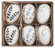 9328 Sada velikonočn&iacute;ch plastov&yacute;ch vajec malovan&eacute; Kv&iacute;t&iacute; 6 cm na zavě&scaron;en&iacute;, 6 ks v krabičce-1