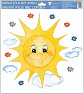 Okenní fólie – Sluníčko s květinkami