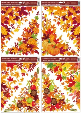 Okenní fólie rohová 38x30 cm, podzimní listí