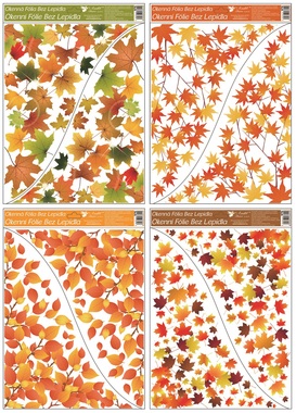 Okenní fólie rohová 42x30 cm, podzimní listí 