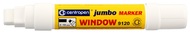 Značkovač BÍLÝ, tekutý křídový JUMBO WINDOW 2-15 mm, CENTROPEN