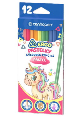 Pastelky pastelové školní ERGO 12 ks, Centropen
