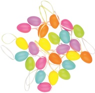 9989 Vajíčka plastová na zavěšení 4 cm, 24 ks v sáčku, mix barev pastel-1