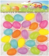 9989 Vajíčka plastová na zavěšení 4 cm, 24 ks v sáčku, mix barev pastel-2