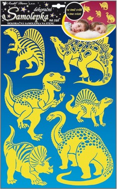 Samolepky na zeď svítící ve tmě Dinosauři 41 x 29 cm
