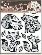 Samolepky na zeď se zrcadlovým efektem Lišky 30,5 x 30,5 cm