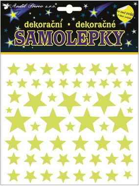 Samolepky svítící ve tmě hvězdy 18 x 18 cm 