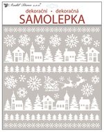 10335 Samolepky bílé s glitry 38x31 cm, domečky-1