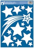 Okenní fólie – Bílé hvězdy s kometou