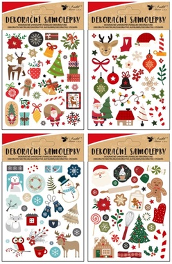 Samolepky s vánočními motivy 8 x 14,5 cm