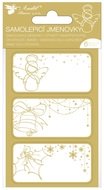 Samolepicí jmenovky na dárky 8 x 16 cm se zlatou ražbou, 6 ks