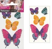 Tetovací obtisky s glitry 10,5x6 cm- motýli