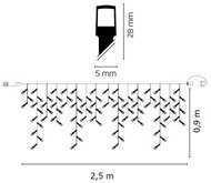 11080 Osvětlen&iacute; v&aacute;nočn&iacute; - nadstaviteln&yacute; vodop&aacute;d 2,5m-100 LED tepl&aacute; b&iacute;l&aacute;+ 5 cm př&iacute;vodn&iacute; kabel-2