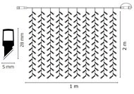 11081 Osvětlen&iacute; v&aacute;nočn&iacute; - nadstaviteln&yacute; vodop&aacute;d 1x2m-100 LED tepl&aacute; b&iacute;l&aacute;+ 5 cm př&iacute;vodn&iacute; kabel-2