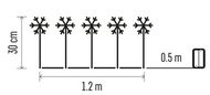 11416 Osvětlen&iacute; vločky z&aacute;pich 30 cm,  5 LED, studen&aacute; b&iacute;l&aacute; + časovač-4