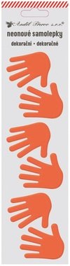 Neonové samolepky ruce, oranžové 7x28,5 cm