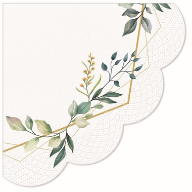 Papírové ubrousky, Eucalypt, 3vrstvé, kruhové O 32 cm, 12 ks