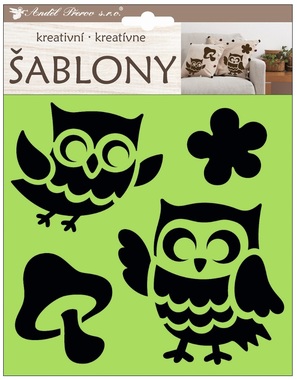 Kreativní plastové šablony - sovičky 18 x 17,5 cm 