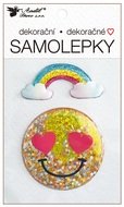 15040 Samolepka plastick&aacute; plněn&aacute; třpytkami -smajl&iacute;k 10,5 x 18 cm-1