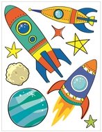 15057 Samolepky na zeď v bloku vesm&iacute;r 16 x 23 cm 6 listů-3