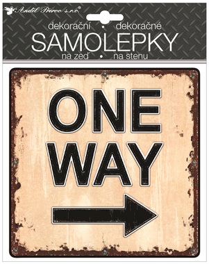 Samolepicí plastická cedulka One Way 18 x 23 cm