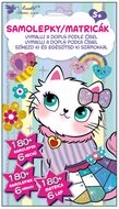 Sada na malování a lepení podle čísel 6 archů, 180 samolepek 14,5 x 25 cm